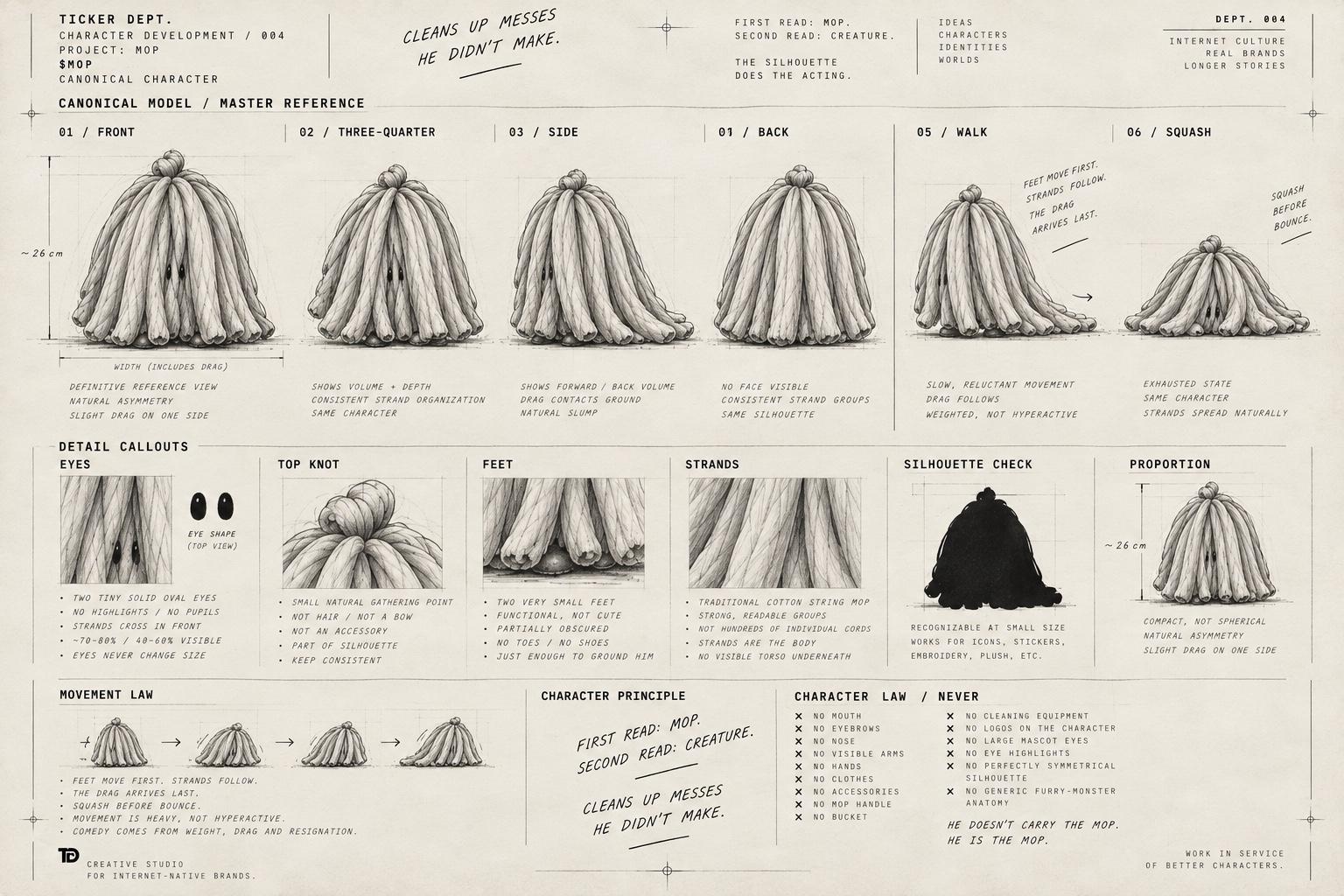 MOP master reference with character views, anatomy and movement rules.