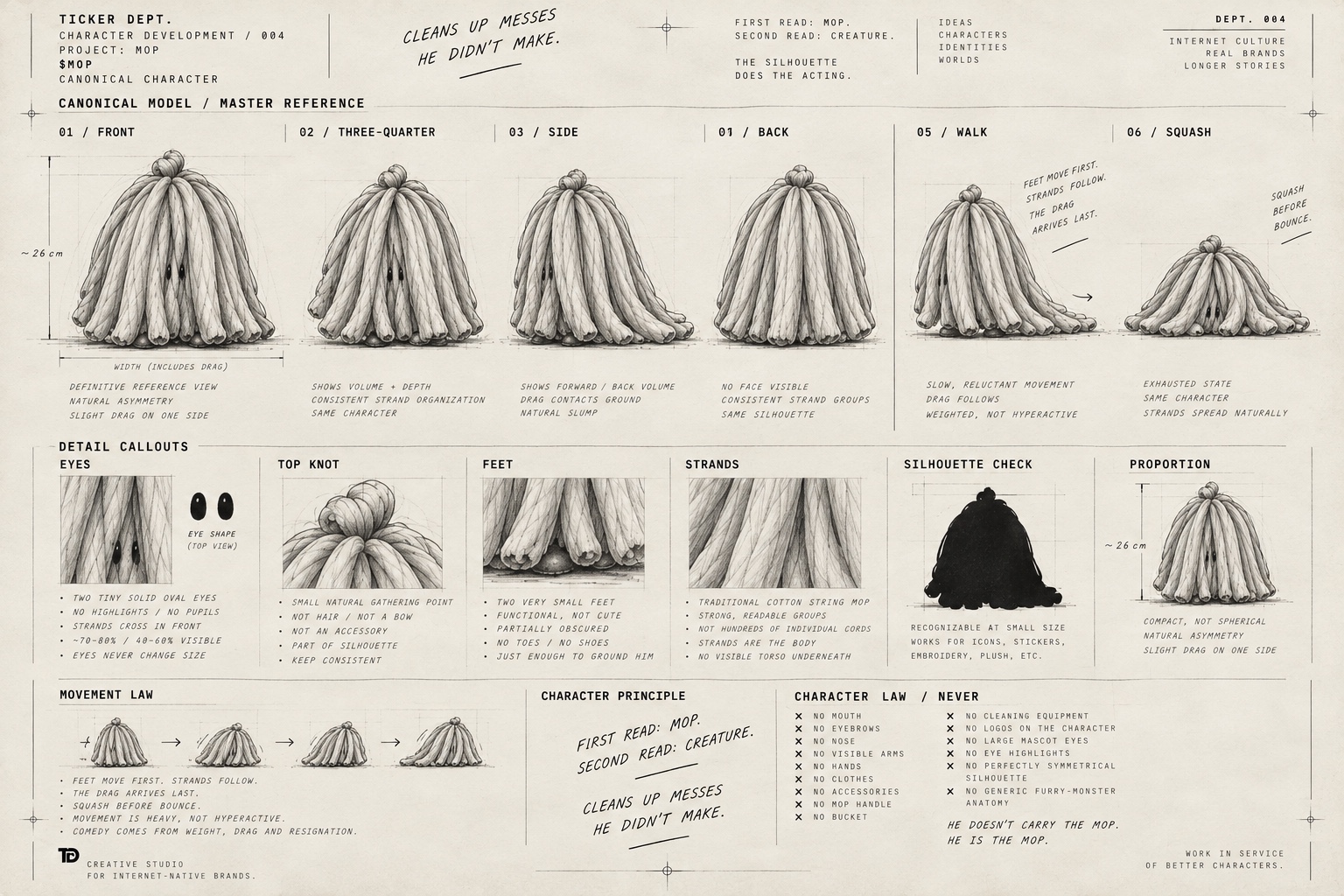 MOP master reference with character views, anatomy and movement rules.